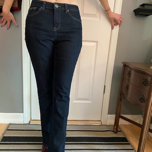 Style and Co Curvy 4 Blue Jeans mid rise - Picture 4 of 9